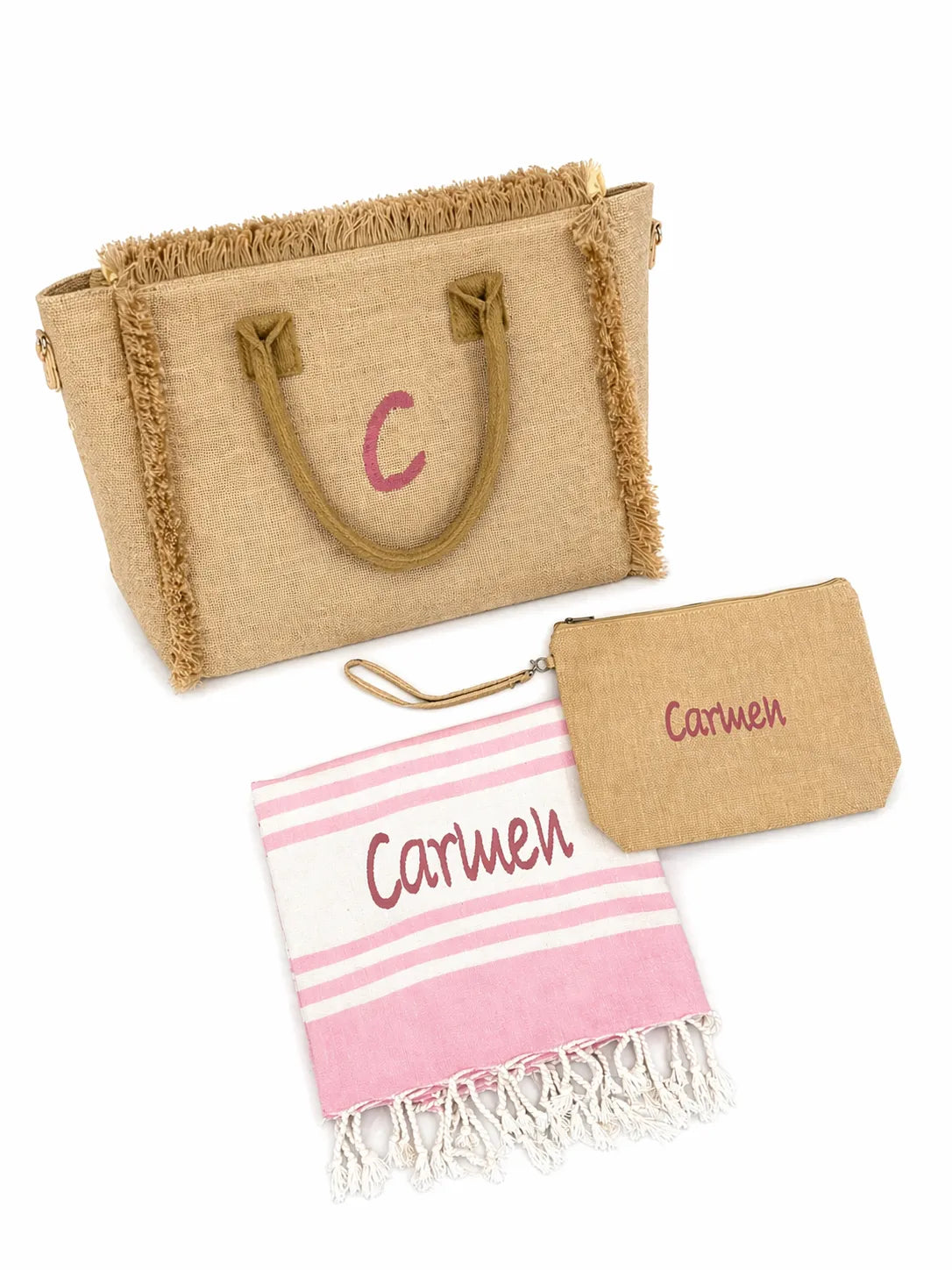 Kit Mare Personalizzato Coordinato – Telo, Pochette e Borsa
