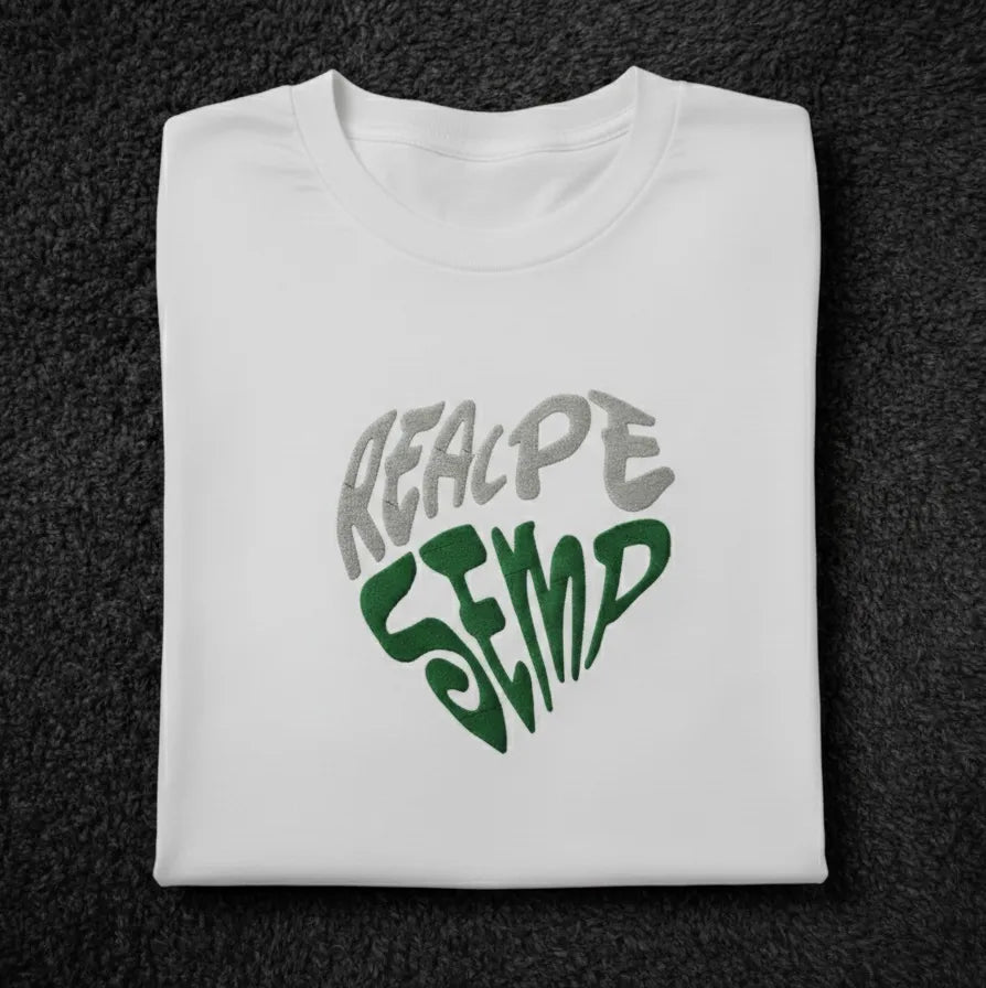 T-Shirt Personalizzata con Cuore "Real Pe Semp"
