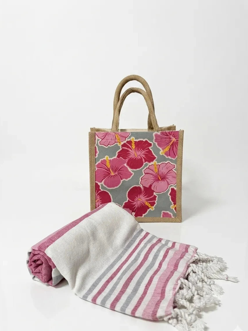 Kit Mare Coordinato – Telo personalizzato e Borsa a fantasia
