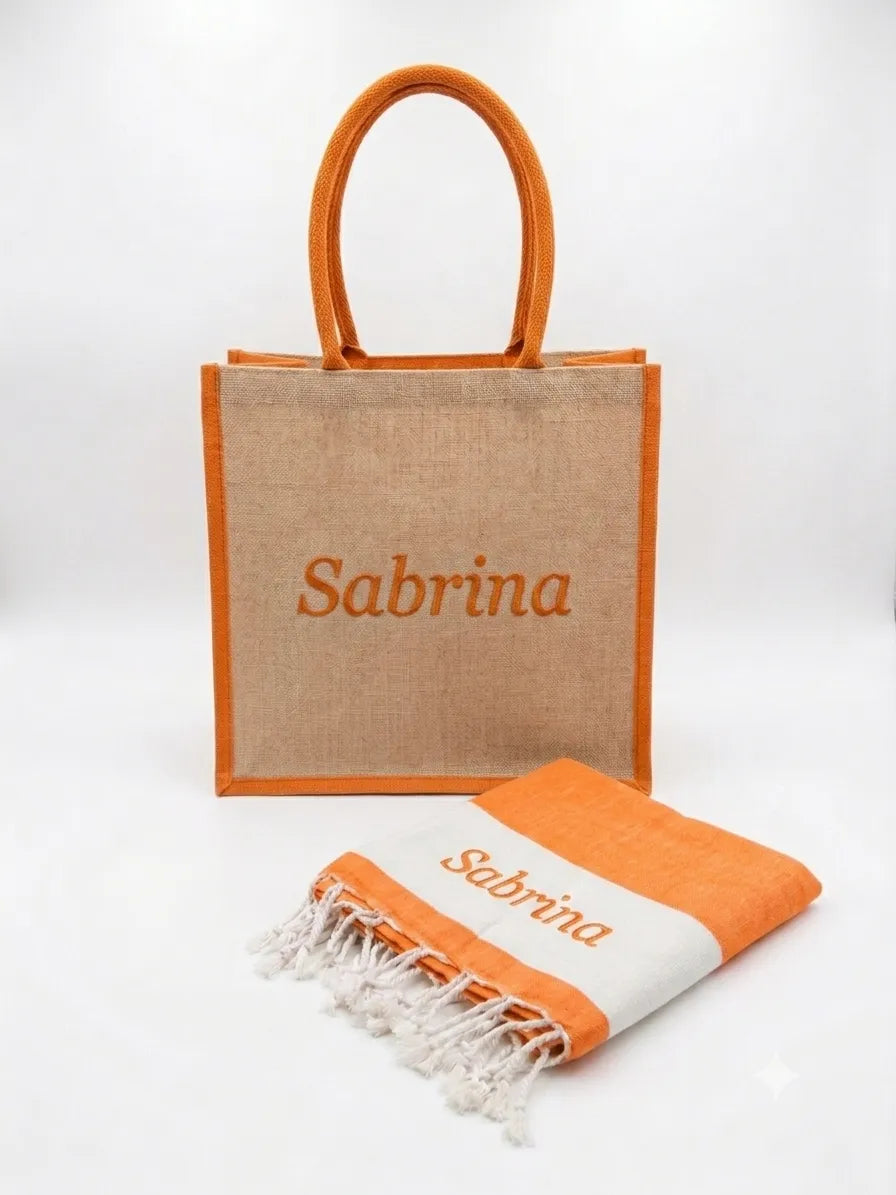 Kit Mare Orange – Borsa Mare e Telo Coordinato