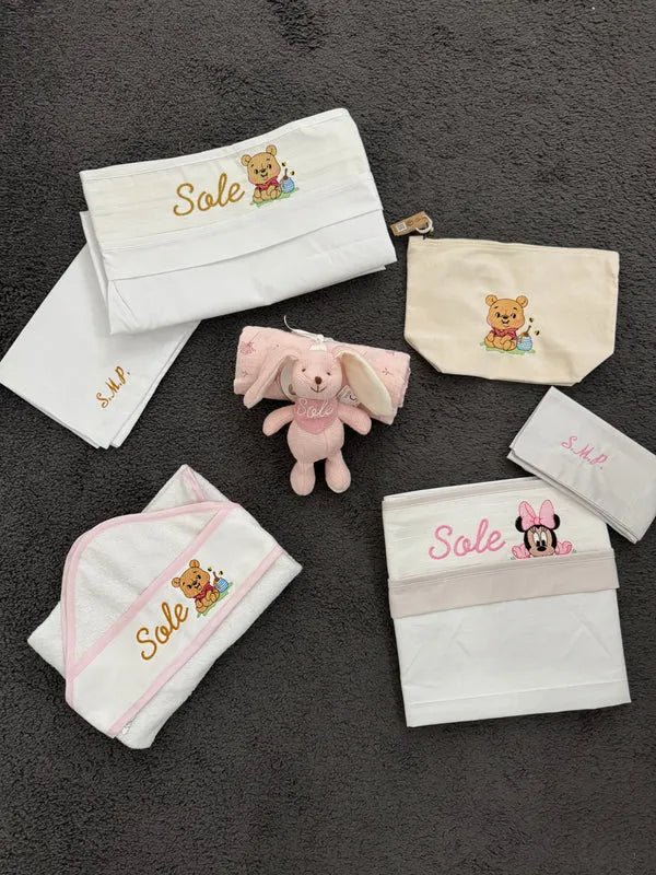 Lenzuola Porta Enfant Personalizzate con Ricamo