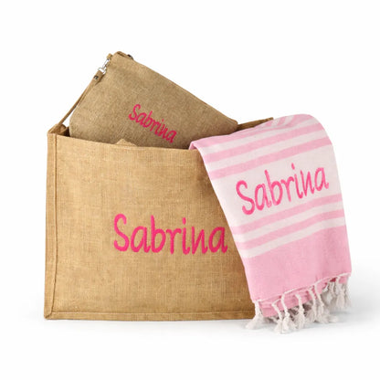 Kit Mare Personalizzato Coordinato – Telo, Pochette e Borsa