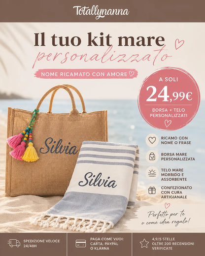 Kit Mare Personalizzato – Borsa Mare e Telo Coordinato