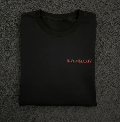 T-Shirt Personalizzata con Data in Numeri Romani