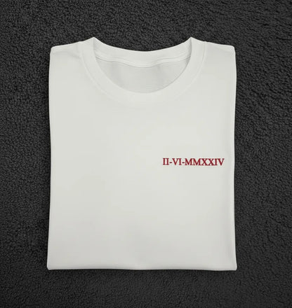 T-Shirt Personalizzata con Data in Numeri Romani
