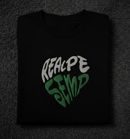 T-Shirt Personalizzata con Cuore "Real Pe Semp"