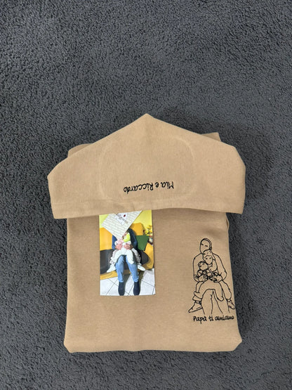 Felpa Personalizzata con Foto Stilizzata Papà