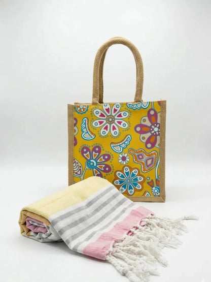 Kit Mare Coordinato – Telo personalizzato e Borsa a fantasia