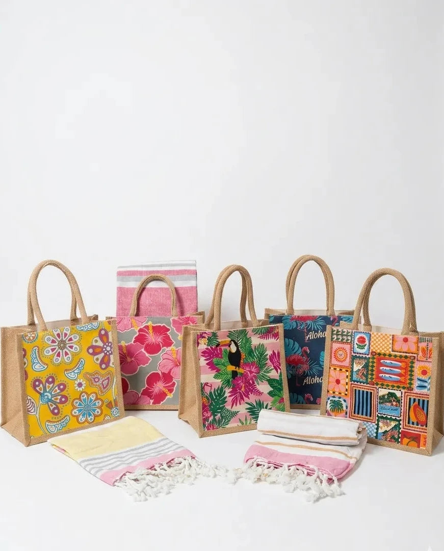 Kit Mare Coordinato – Telo personalizzato e Borsa a fantasia